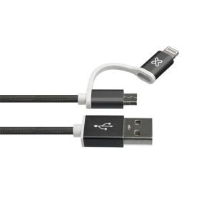 Klip Xtreme USB cable Apple Lightning / Micro-USB Type B 4 pin USB Type A 1 m Black