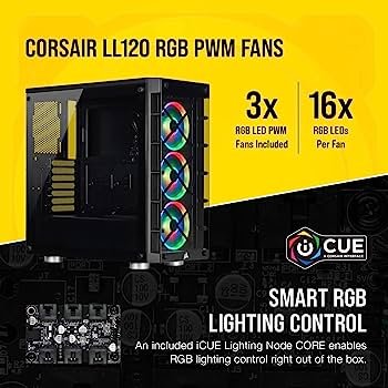 Corsair Case Gabinete icue 465x RGB mid tower smart Case CC-9011188-WW