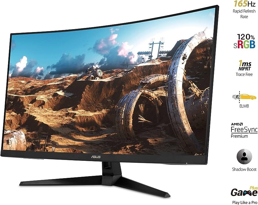 MONITOR 32″ ASUS VG328H1B VA 1920×1080 165HZ 1MS HDMI DP CURVO NEGRO FREESYNC