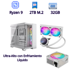 PC Ultra-Alto Ryzen 9 7950X + RTX 4060 Ti + Enfriamiento Líquido