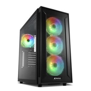 CASE GAMING RGB SHARKOON TG6M MID TOWER VENTILADORES 4 DE 12