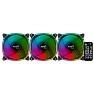 ABANICO RGB AEROCOOL ASTRO 12 PRO 3X12CM CON CONCENTRADOR DE