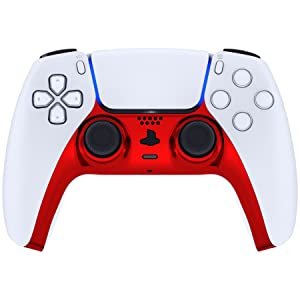 CARATULA INFERIOR CONTROL PS5 METALICO ROJO