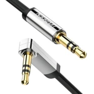 CABLE UGREEN AV119 3.5MM MACHO RECTO A MACHO ÁNGULO PLANO 1M