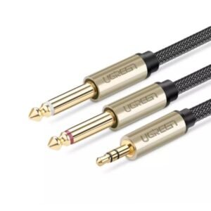 CABLE UGREEN AV126 3.5MM TRS A DUAL 6.35MM TS AUDIO 2M 10615